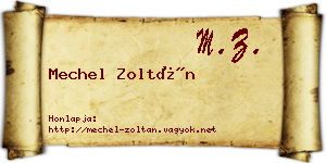 Mechel Zoltán névjegykártya